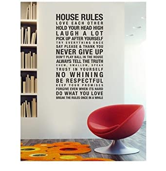 【中古】【輸入品・未使用】FANGLEE House Rules Love Each Other 引用句 壁デカール 取り外し可能 ウォールステッカー ホームデコ用