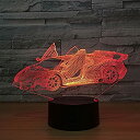 【中古】【輸入品・未使用】クールなスーパーカー アクリル3Dランプ 7色変化 小さなナイトライト ベビーカラーライト LED USBデスクランプ 雰囲気の夜の装飾ランプ