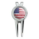 【中古】【輸入品・未使用】GRAPHICS & More アメリカ国旗 カスタムゴルフディボット修復ツールとボールマーカー