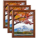 【中古】【輸入品・未使用】Langdon House 8 x 10 写真フレーム (チェリーステンド 3パック) 無垢材 8 x 10 伝統的なフォトフレーム ...