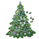 【中古】【輸入品・未使用】Two's Company ブルーとホワイト ホリデー500ピース クリスマスツリー型 ジグソーパズル - 紙