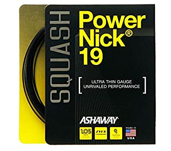 【中古】【輸入品・未使用】Ashaway Powernick Squash 19g Black String - Black