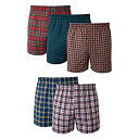 【中古】【輸入品・未使用】Hanes(ヘインズ) メンズ 5枚パック タータンチェック ボクサーパンツ 内側ウエストバンド露出 US サイズ: XX-Large
