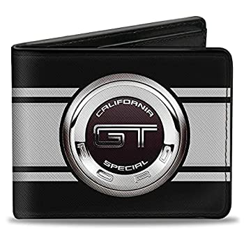 【中古】【輸入品・未使用】二つ折り財布 フォードGTカリフォルニア特別エンブレムストライプ ブラック/グレー/シルバー