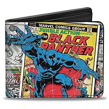 【中古】【輸入品・未使用】バックルダウンPU二つ折り財布 ? ブラックパンタージャングルアクション #8 カバーポーズ/コミックブロック