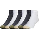 【中古】【輸入品・未使用】Gold Toe メンズ 656p コットン クォーターアスレチックソックス マルチペア, ブラック&ホワイト(6組), X-Larg...