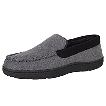 【中古】【輸入品 未使用】Hanes Men 039 s Slippers House Shoes Moccasin Comfort Memory Foam Indoor Outdoor Fresh IQ (Size Small, Charcoal)