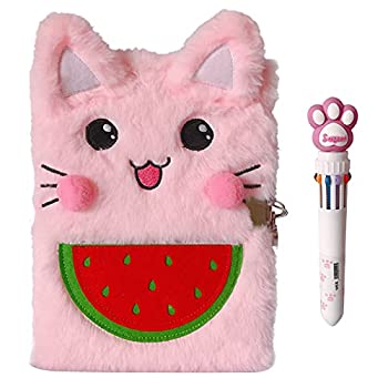 【中古】【輸入品・未使用】Luolizon 猫日記 女の子用 ロックとキー2個付き キッズジャーナルノートブックギフトセット マルチカラーペン付き スイートハートラインシート80