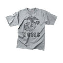 【中古】【輸入品・未使用】Rothco Tシャツ/USMC Globe & Anchor???グレー L グレー