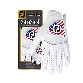【中古】【輸入品・未使用】FootJoy StaSofフラッググローブ パール M/L