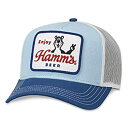 【中古】【輸入品・未使用】AMERICAN NEEDLE Hamm's Beer Valin メッシュバック 調節可能なスナップバック トラッカーハット ホワイト/..