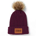 【中古】【輸入品・未使用】Sorority Shop Pi Beta Phi ポンポン付きビーニー帽 マルーン(4)