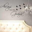 【中古】【輸入品・未使用】mnbv Always Kiss Me Goodnight Butterflies ビニールウォールデカール 引用句 アート装飾 レタリング ビニール ウォールアート インスピレーシ(4)
