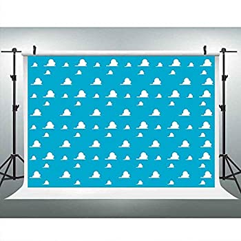 【中古】【輸入品・未使用】LUCKSTY ブルートイバックドロップ 写真用 9x6フィート 白雲 壁紙 写真背景 子供 誕生日 テーマ パーティー 写真ブース小道具 LUGE081
