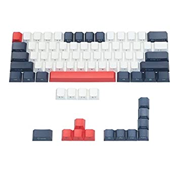 【中古】【輸入品・未使用】PBTキーキャップ 60%キーセット サイドプリント 61 68 キーキャップセット 厚い チェリー MX キーキャップ 米国レイアウト 61 68 MXスイッチ 60%
