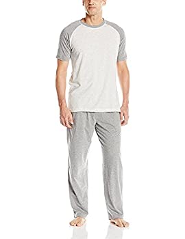 【中古】【輸入品・未使用】Hanes Men's Adult X-Temp Short Sleeve Tagless Cotton Raglan Shirt and Pants Pajamas Pjs Sleepwear Lounge Set - Grey (X-Large)