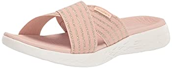 yÁzyAiEgpzSkechers Women's ON-The-GO 600-CROSS Band Slide Sandal, Rose, 10