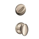 【中古】【輸入品・未使用】Schlage F59 SIE 619 シエナ インテリアノブ デッドボルト付き サテンニッケル (インテリアハーフのみ)
