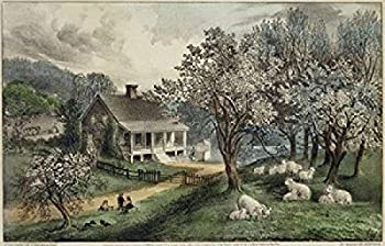 【中古】【輸入品・未使用】Posterazzi Homestead：スプリングカリア＆アイブ（アクティブ 1857-1907 アメリカ人）リトグラフポスタープリント、（18 x 24）