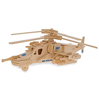 【中古】【輸入品・未使用】Battle Fighter Helicopter Model Kit Wooden 3D Puzzle 1