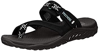 【中古】【輸入品・未使用】Skechers Women's Reggae Trailway Flip Flop, Black/White, 8 M US
