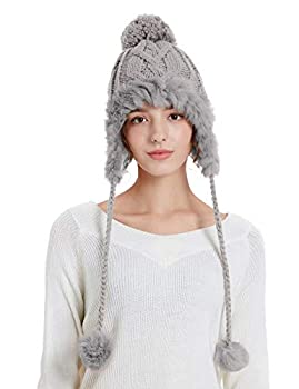 【中古】【輸入品・未使用】Zecmos 冬用スカルビーニーハット レディース フェイクファー ニット 暖かい ソフト スキーキャップ フリース イヤーフラップ, グレー, Medium 【中古】【輸入品・未使用】Zecmos 冬用スカルビーニーハット レディース フェイクファー ニット 暖かい ソフト スキーキャップ フリース イヤーフラップ, グレー, Medium