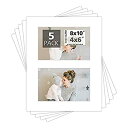 【中古】【輸入品・未使用】マットボードセンター 5枚パック 8x10インチ 2-4x6インチのホワイト写真用マット用 - 無酸性 4層厚さ ホワイトコア - 写真 フレーム用(2)