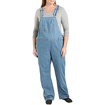 šۡ͢ʡ̤ѡDickies Women's Denim Bib Overall, Medium Stonewash, 16W Regular