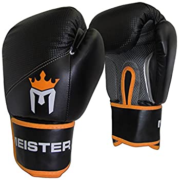 yÁzyAiEgpz(16 Ounce Black/Orange) - Meister Pro Boxing Gloves w/ Wrist Support (Pair)