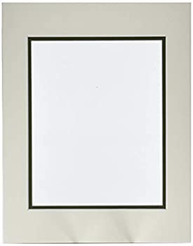Golden State Art 10枚パック ダブルピクチャーマット 11x14インチ ホワイトコアベベルカット 8x10の写真用 + 裏面 + バッグ グリーン アイボリ