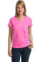 【中古】【輸入品・未使用】ヘインズ5780リラックスフィット女性Comfortsoft VネックTシャツミディアムピンク
