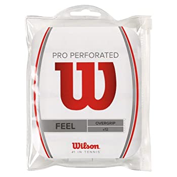 【中古】【輸入品・未使用】Wilson 穴あき プロ オーバーグリップ (12本パック) ホワイト 1