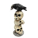 【中古】【輸入品・未使用】Pacific Giftware LEDライト付きスカルの上に座るレイヴン ハロウィーンデコレーション コレクターズフィギュア
