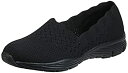 【中古】【輸入品・未使用】Skechers レディース シーガースタットスカラップ襟 スケッチニットスリッポン クラシックフィットローファー, ブラック/ブラック, 5.5(4)