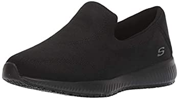 yÁzyAiEgpzSkechers Women's Squad SR-Miskin Health Care Professional Shoe, Black, 7.5 W US