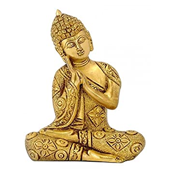 【中古】【輸入品・未使用】ガンジスインディアBrass Carved Fine Resting Buddha Statue