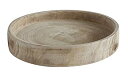 【中古】【輸入品・未使用】Creative Co-Op DA6636 Botanist Round Paulownia Wood Carved Tray