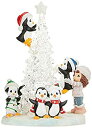 【中古】【輸入品・未使用】Precious Moments Tree-mendous ペンギンと楽しい女の子 LEDライト付き樹脂/アクリル卓上クリスマスツリーの置物 171413