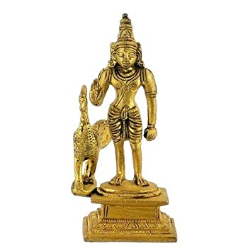 【中古】【輸入品・未使用】ガンジスインディアLord Kartikeya真鍮Statue