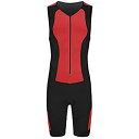 yÁzyAiEgpz(Small, Red/Black) - Kona II Men's Triathlon Suit - Sleeveless Speedsuit Skinsuit Trisuit with storage pocket and BONUS Race Bib Belt