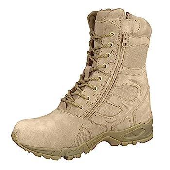 【中古】【輸入品・未使用】Rothco Forced Entry 8インチデプロイメントブーツ サイドジッパー付き タン 11