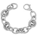 【中古】【輸入品・未使用】スターリングシルバーPolished and Texturedケーブルリンクブレスレット( 8インチ)(4)