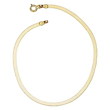 【中古】【輸入品・未使用】10?Kイエローゴールド2.2?MMヘリンボーンブレスレット8インチ