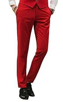 【中古】【輸入品・未使用】MOGU メンズ ズボン スリムフィット フロントフラット カジュアル パンツ US サイズ: 30 カラー: レッド(4)