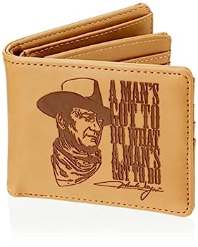 【中古】【輸入品・未使用】オフィシャルジョンウェインメンズタン二つ折り財布