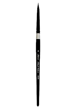 【中古】【輸入品・未使用】Silver Brush 3000S-8 Black Velvet Short Handle Blend Squirrel and Risslon Brush, Round, Size 8 by Silver Brush Limited