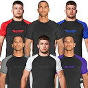 【中古】【輸入品・未使用】Elite Sports BJJ柔術ラッシュガード メンズ BJJ NO GI、MMAランキング半袖圧縮ベースレイヤーラッシュガード(...