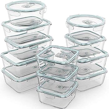 【中古】【輸入品・未使用】Razab 24 Pc Glass Food Storage Containers Airtight Lids Microwave/Oven..