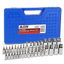 【中古】【輸入品 未使用】ABN Hex Bit Sockets - 34 Pc Allen Socket Set SAE and Metric Hex Bit Set Hex Wrench Bit Socket Sets 3/8, 1/4, 1/2 Inch