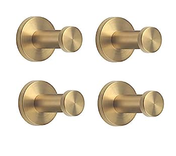 【中古】【輸入品・未使用】NELXULAS ゴールドつや消しステンレススチール シングル超高耐久壁マウントフック バスタオルフック コートハンガー (2インチ ...